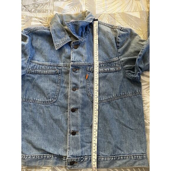 Vintage Levi's Orange R Tab Blue Lightweight Denim Shirt Jacket Large - Picture 8 of 13